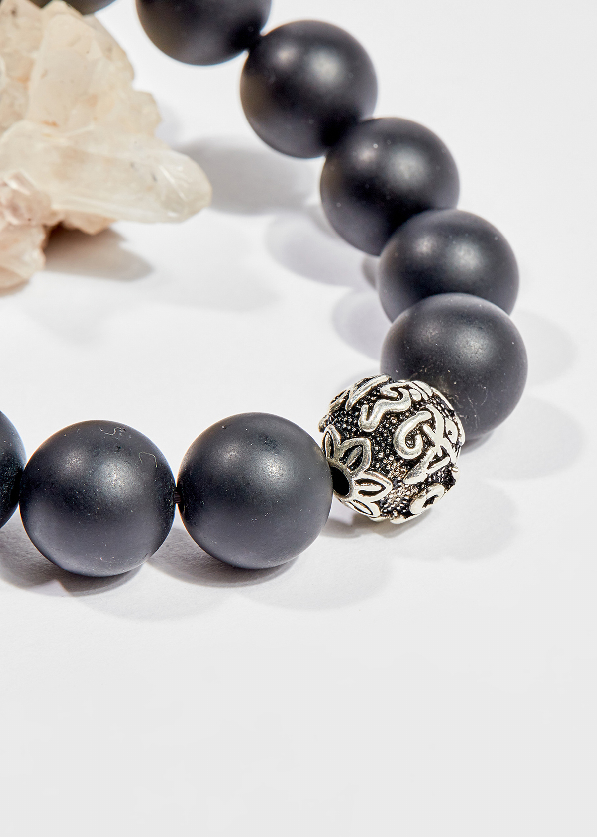 Vòng tay phong thủy đá obsidian charm lục 12mm mệnh thủy , mộc - Ngọc Quý Gemstones