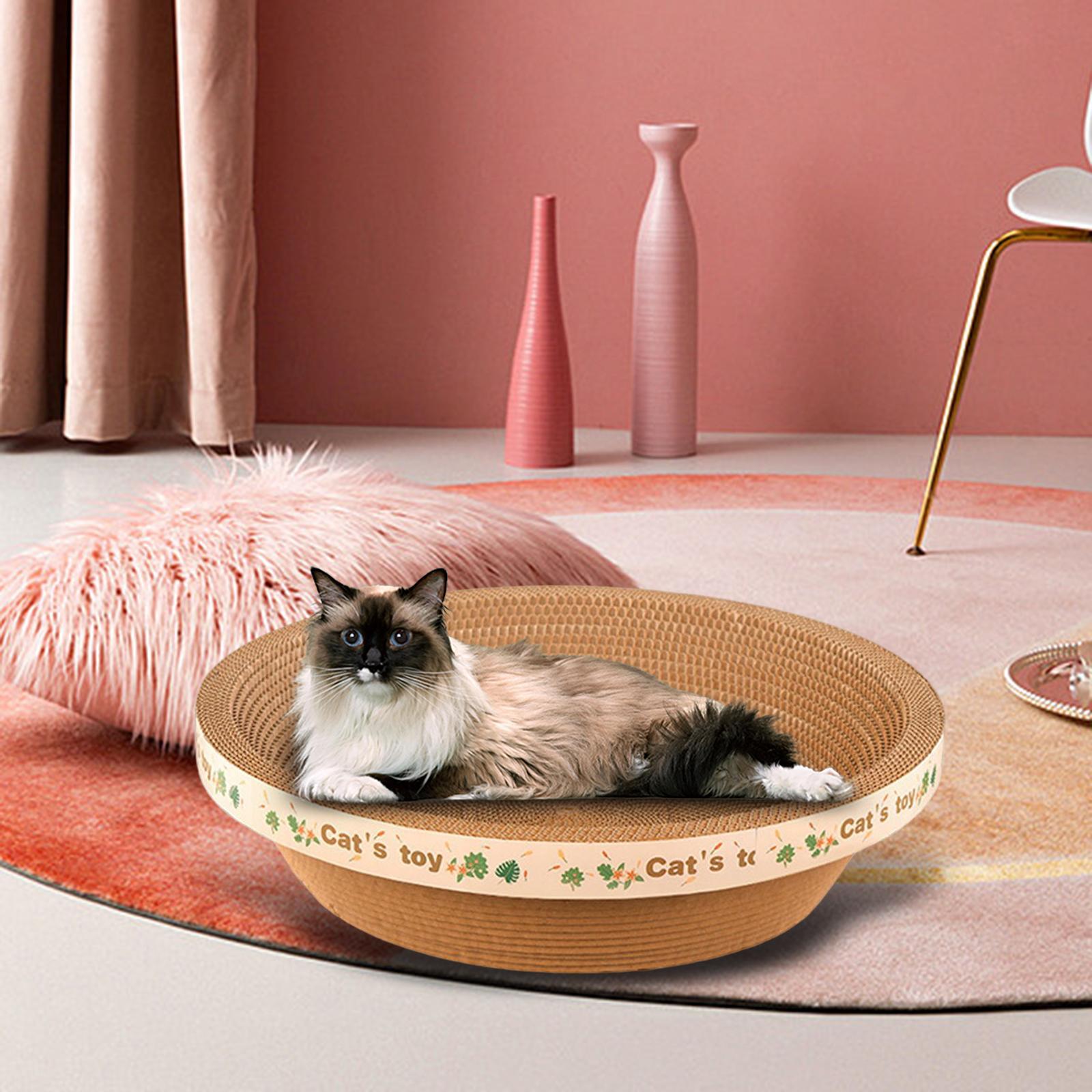 Cat Scratcher Cardboard Durable Round Cat Scratching Board Corrugated for Kitty Playing