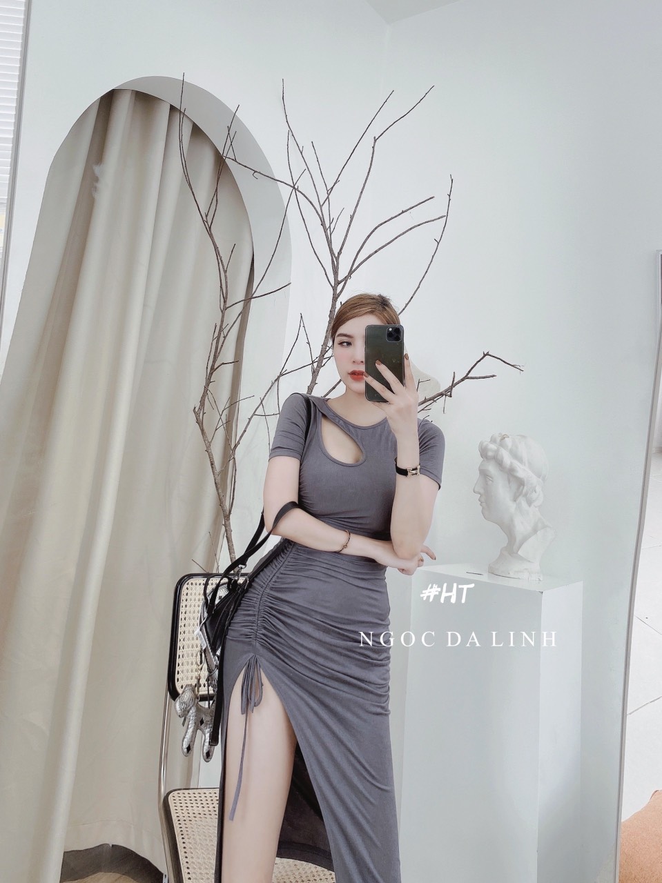 [MẪU MỚI] Đầm Body Khoét Ngực Rút Dây Chất Thun Borip Thích Hợp Mặc Đi Tiệc Đi Làm Đi Chơi