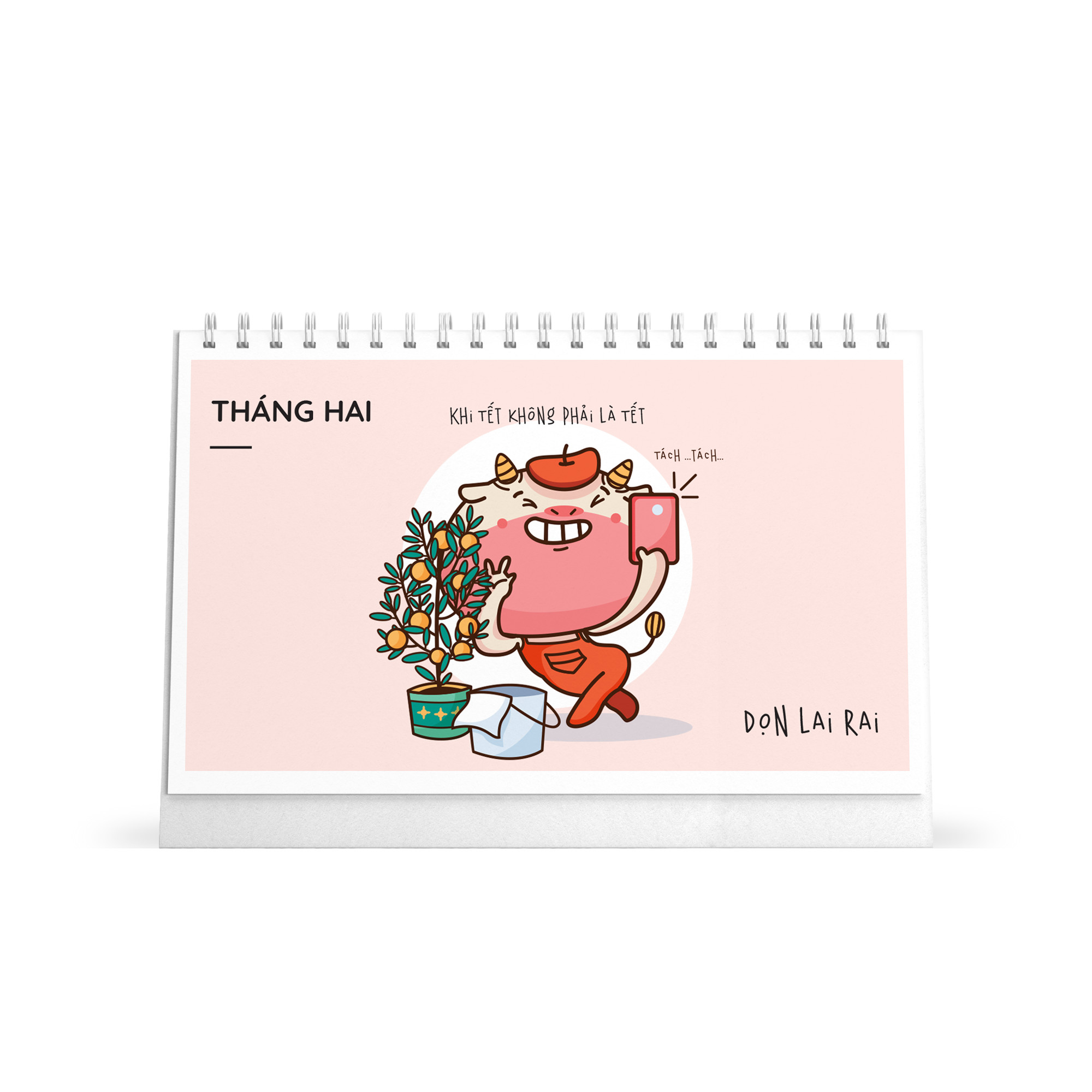 Lịch bàn chữ nhật ngang SDstationery 2021 Hứa Sống Tốt (con trâu) 21x12,7 cm