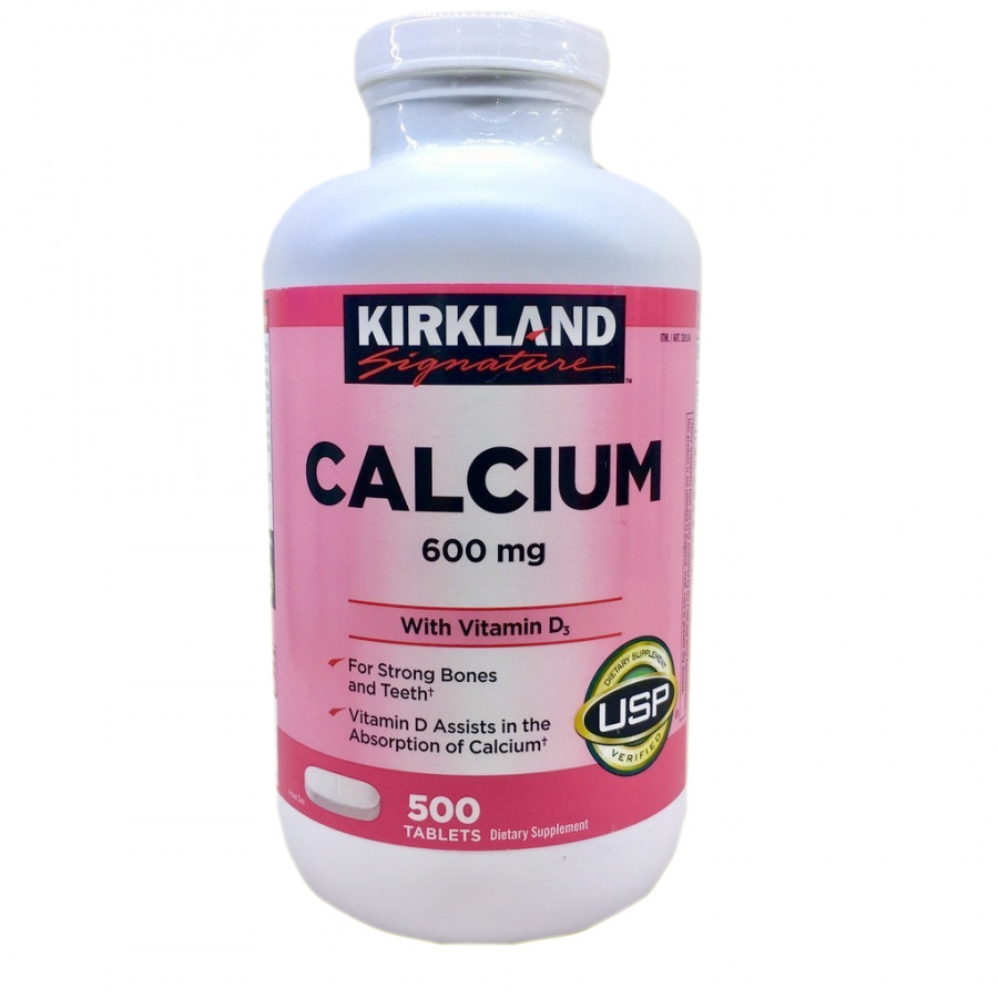 Thực Phẩm Chức Năng Viên Uống Bổ Sung Canxi 600mg Và Vitamin D3 Cho Xương Và Răng Kirkland Calcium 600mg With Vitamin D3 500 Viên