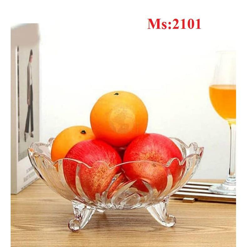 2101-Đĩa thủy tinh 3 chân trắng