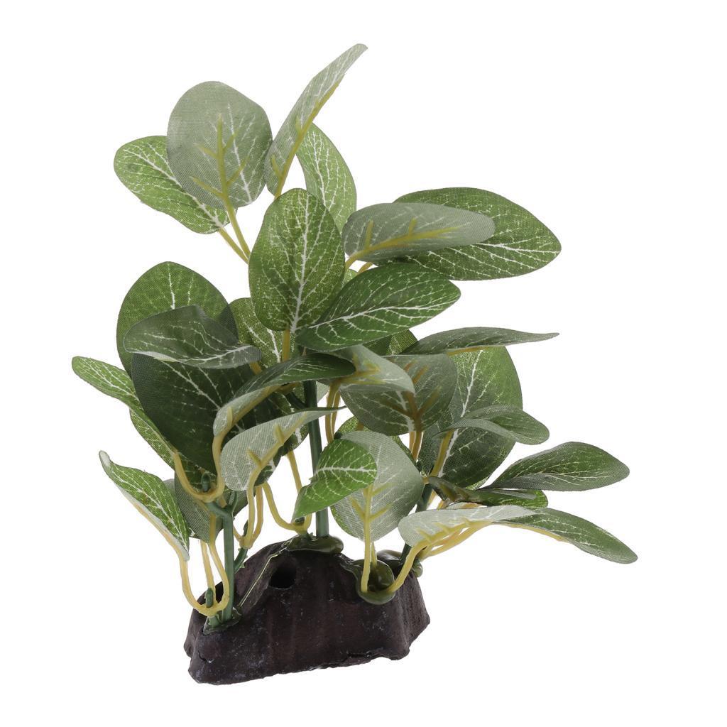2x Reptile Resin Decor Plant Reptile Hiding Plant Lizard Turtle Habitat