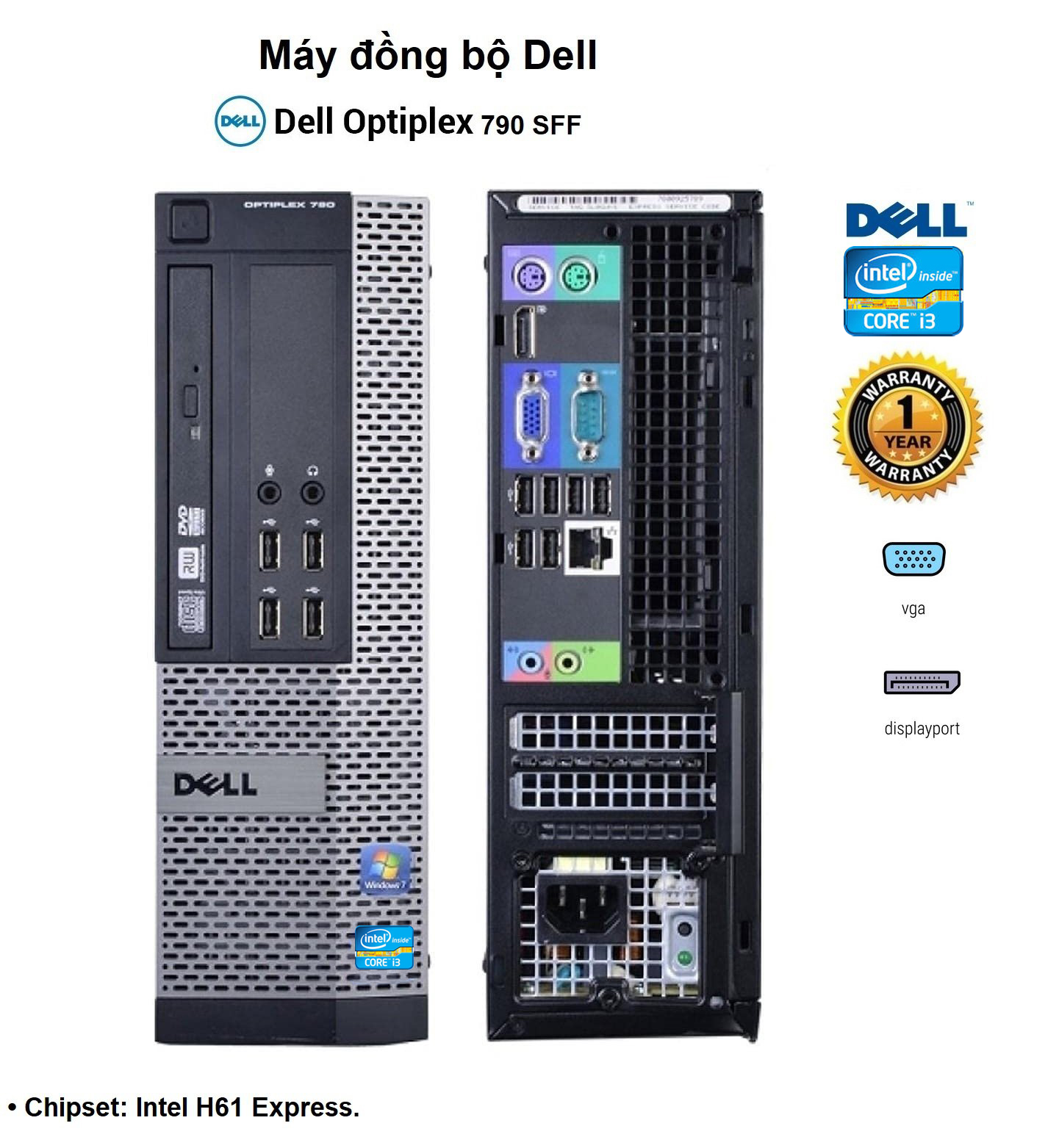 Máy tính đồng bộ Dell Optiplex 790 SFF Văn Phòng (Chip i3/i5/i7 thế hệ 2)