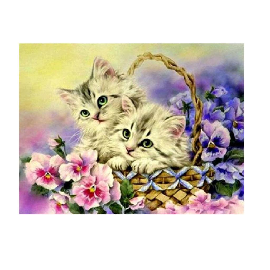 DIY 5D Diamond Painting Cat Rhinestone Picture Embroidery Kit for Home Decor