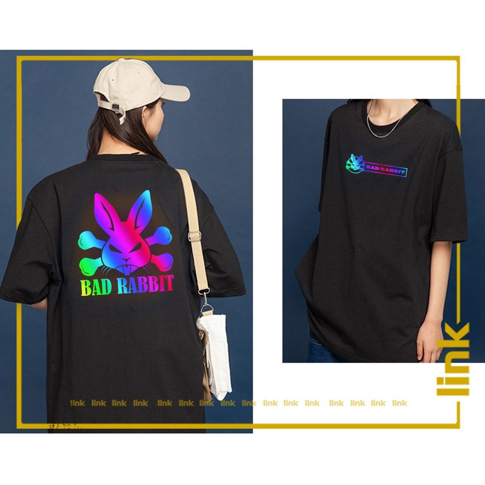 Áo phông nữ unisex phản quang THỎ BAD RABBIT tay lỡ