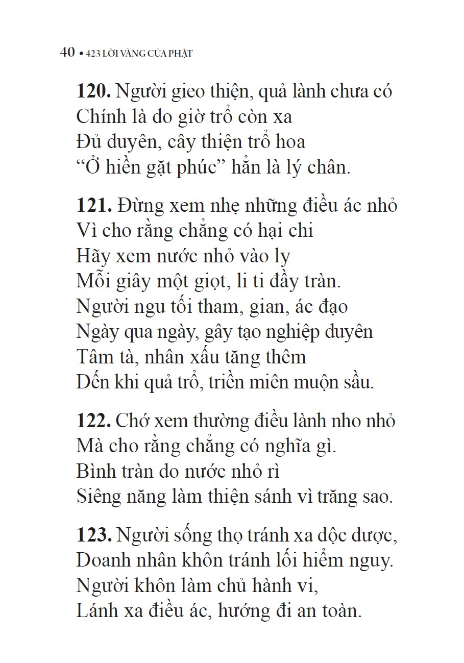 423 Lời Vàng của Phật Kinh Pháp Cú Dhammapada (Tái bản)