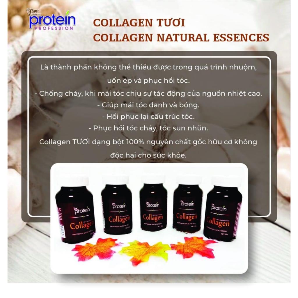 Bột Collagen Tươi Galanzer Protein Giúp Tóc Mềm Mượt Chắc Khỏe Cho Cả Nhuộm Ép Phục Hồi Tóc 50g + Gội xả gói Karseell 15ml