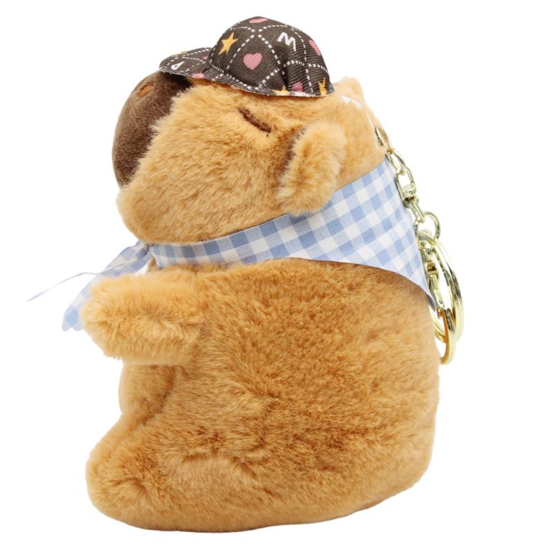 Móc Khóa Thú Bông Capybara Đội Nón 10 cm - ZooZoo 1085 (Màu Khăn Choàng Giao Ngẫu Nhiên)