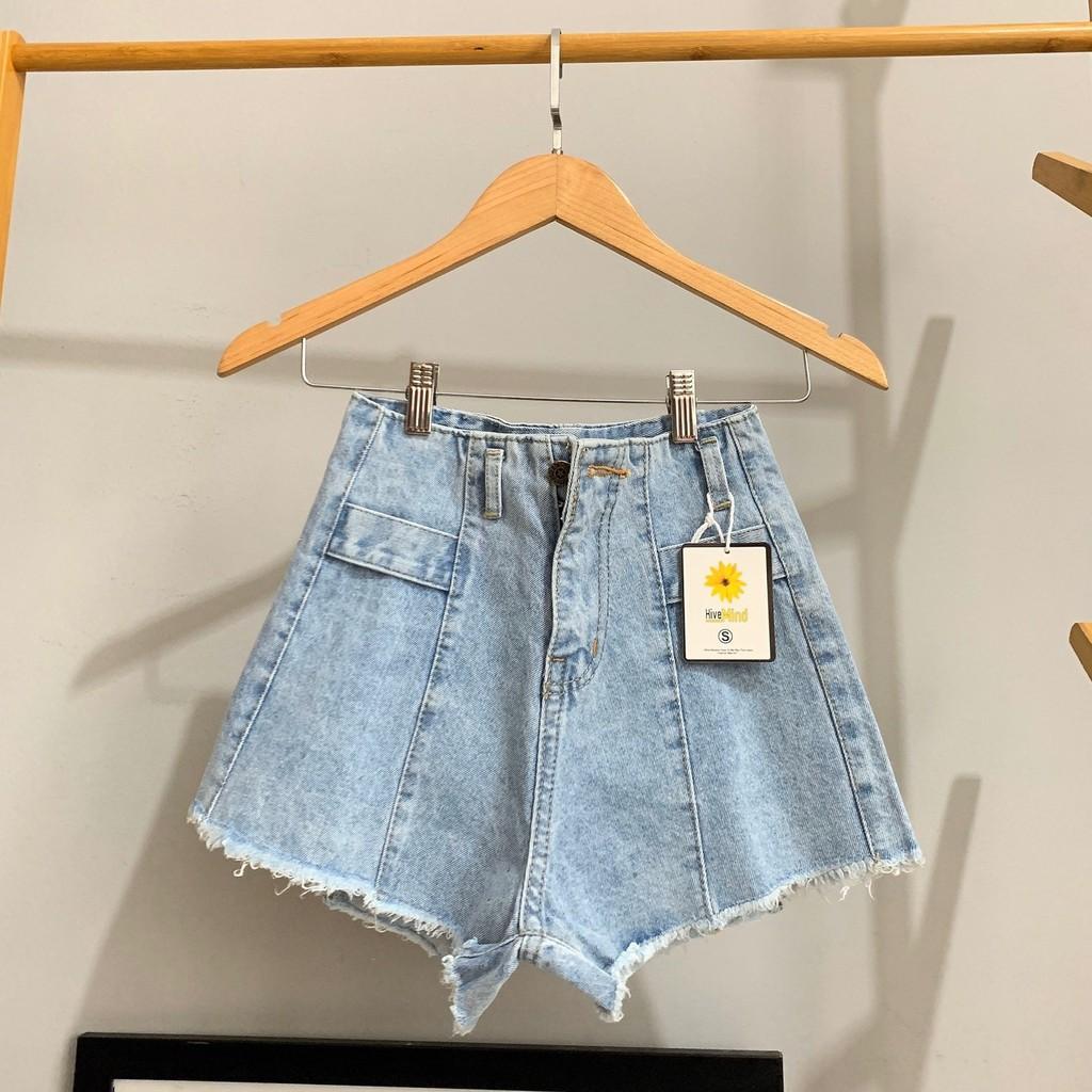 Quần short jean nữ lưng cao King168 , quần short nữ cao cấp YT09