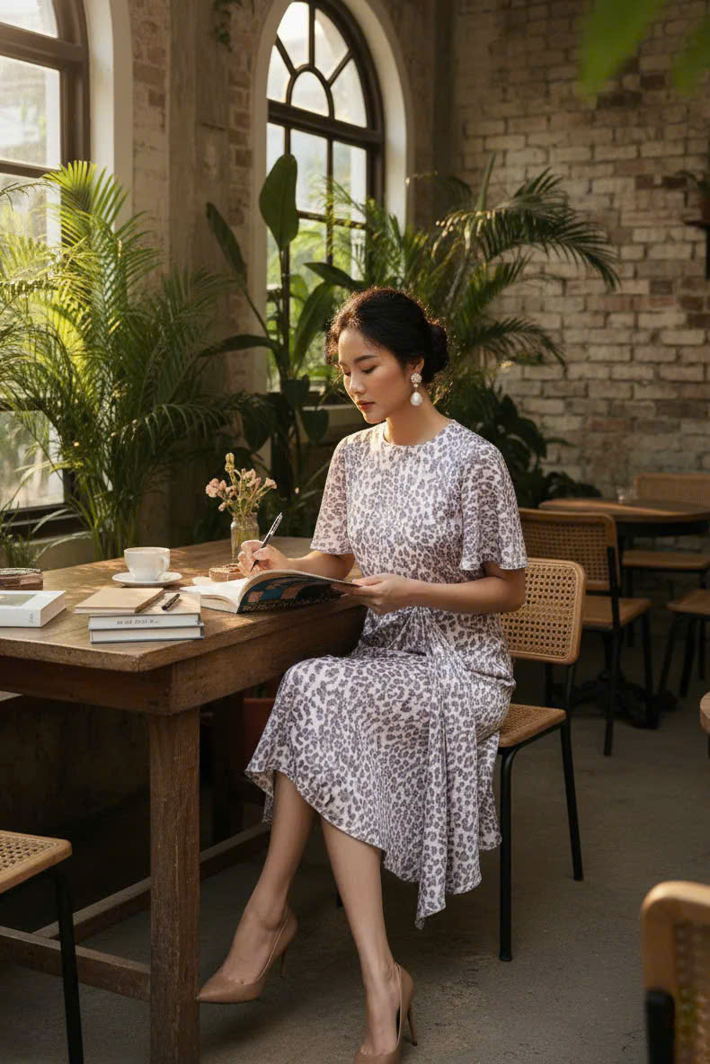 Đầm Suông Nhấn Eo Anh Đào thời trang thiết kế Hity Dre216