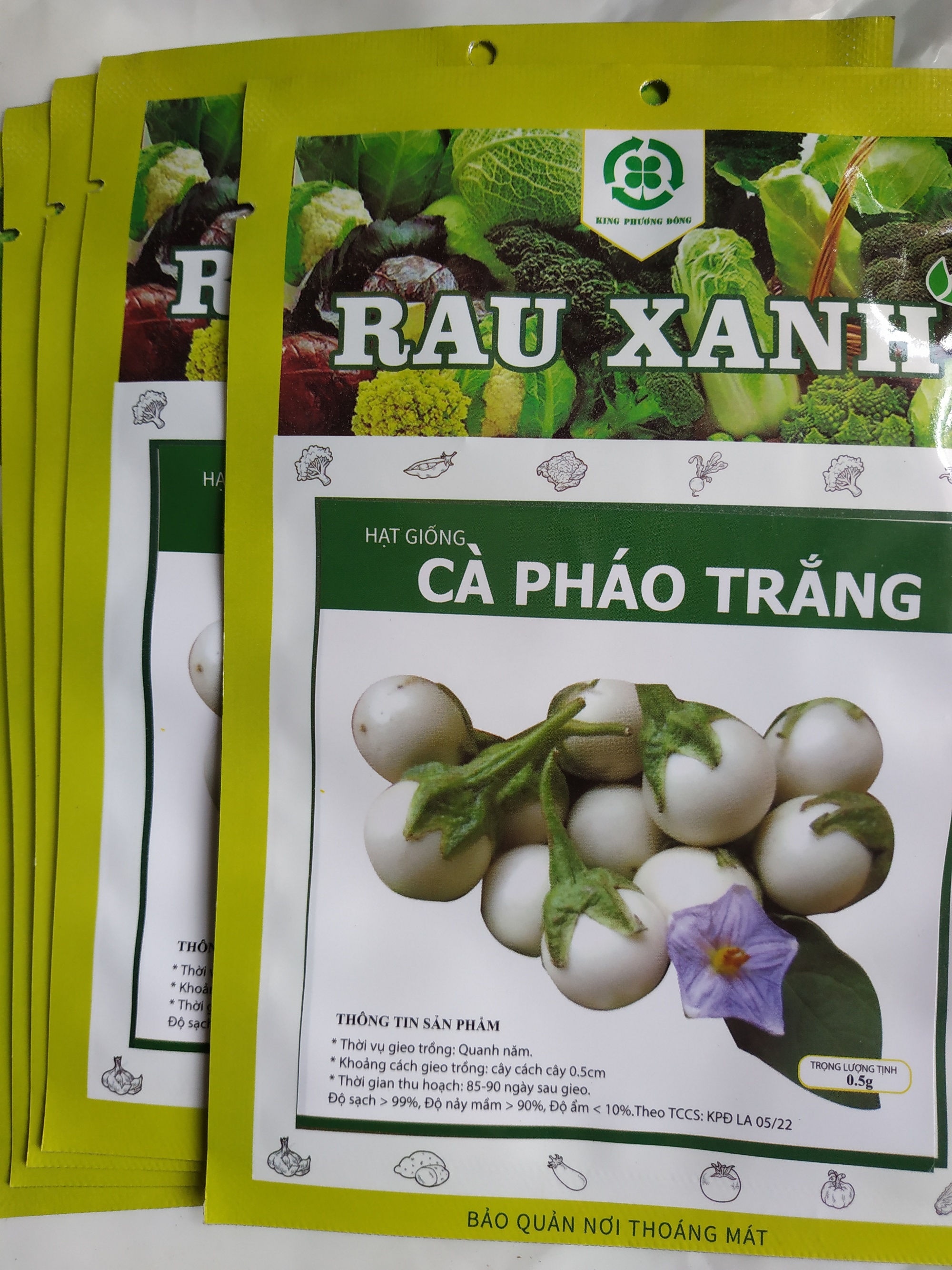 Combo 10 gói Hạt giống CÀ PHÁO TRẮNG - gói 0.5gram