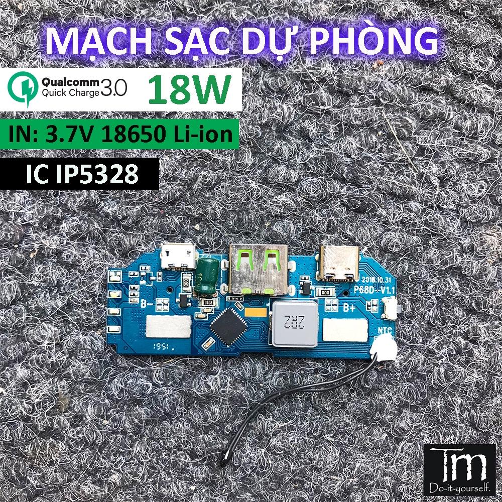 Mạch Sạc Dự Phòng Sạc Nhanh QC3.0 Chip IP5328 P68D