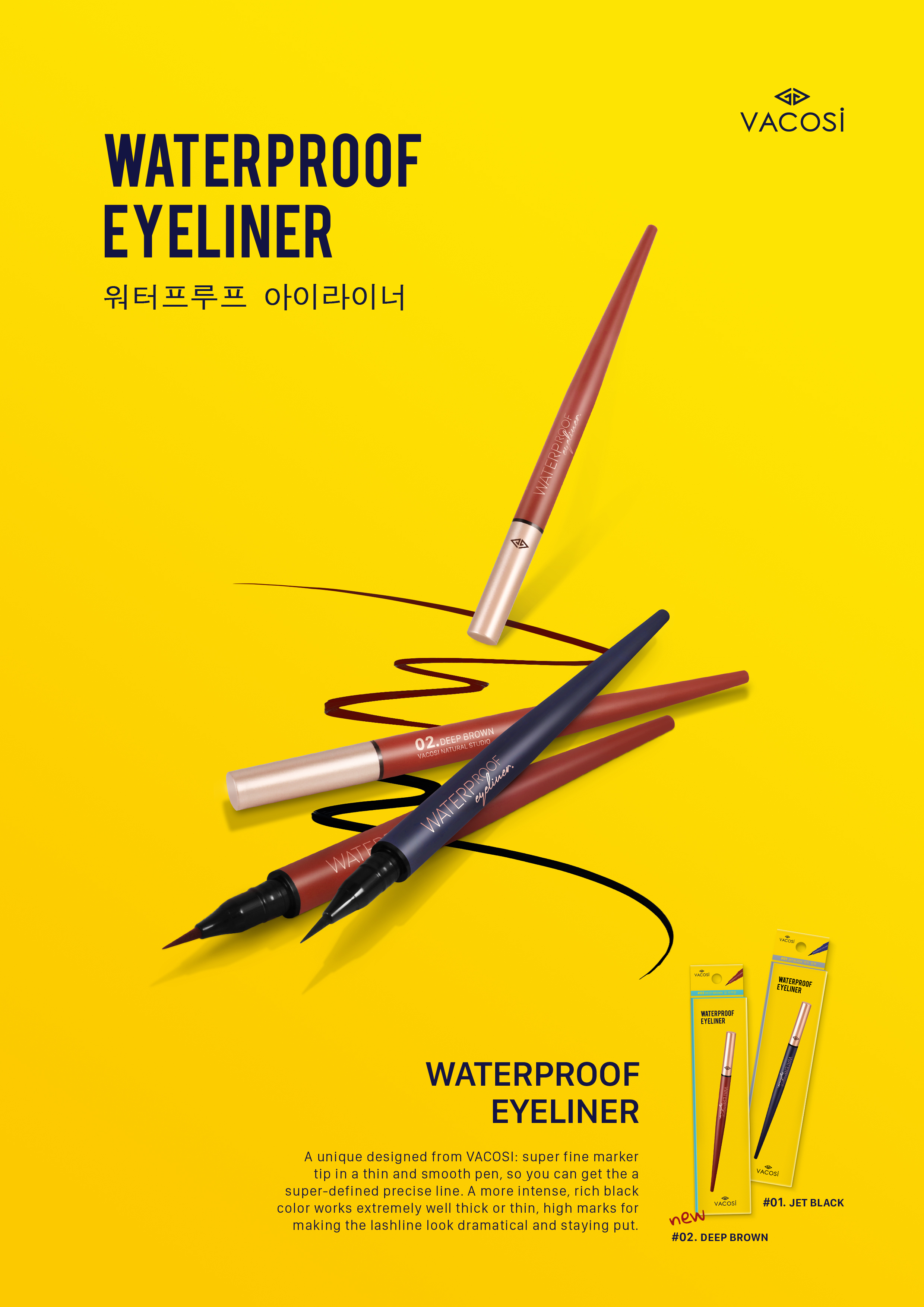 Bút Kẻ Mắt Nước Siêu Lì Vacosi Natutal Studio Waterproof Eyeliner [VM24