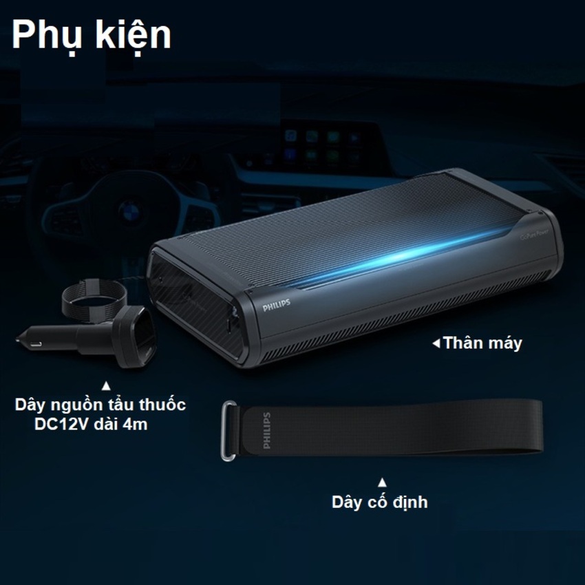 Máy lọc không khí , khử mùi trên xe ô tô cao cấp nhãn hiệu Philips GP9301 cảm biến chất lượng 4 chiều - HÀNG NHẬP KHẨU