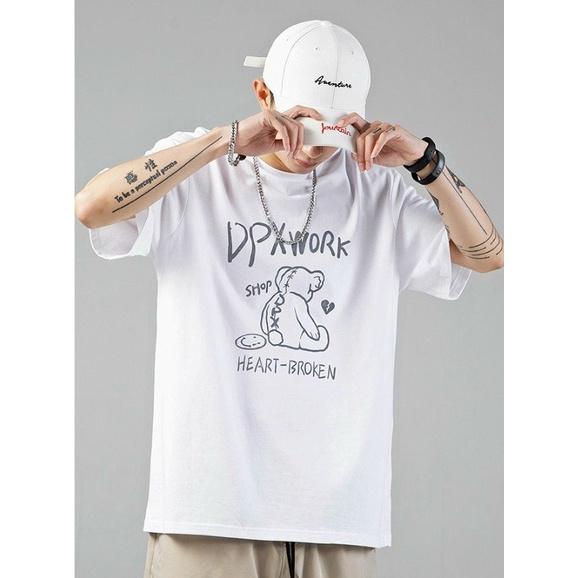 Áo thun nam tay ngắn phản quang bạc DPXWORK độc lạ năng động cool ngầu,Áo thun Unisex tay lỡ in Logo độc lạ phản quang bạc ( Đen, Trắng )