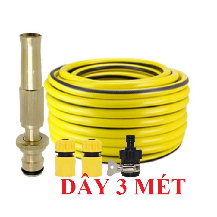 Bộ dây vòi xịt ️bơm nước phun sương️ , tăng áp 3 lần, loại 3m, 5m 206587 cút sập,nối nhựa đen+ móc khoá