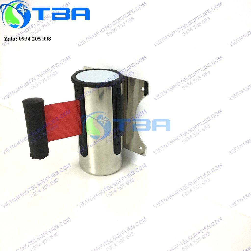 Đầu dây trụ chắn gắn tường inox dây căng 3m màu đỏ cao cấp