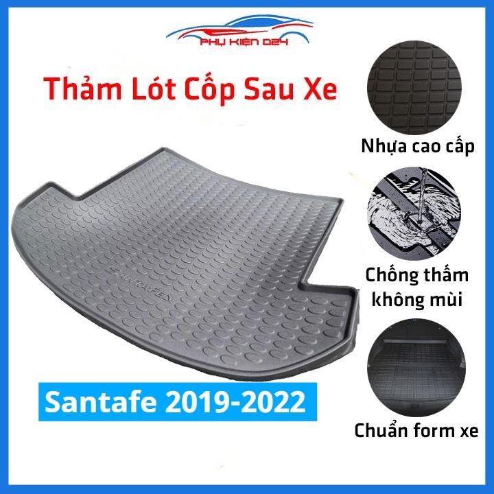 Thảm nhựa lót cốp Santafe 2019-2020-2021-2022 nhựa dẻo dày dặn đàn hồi tốt