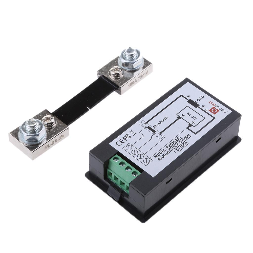 100A DC LCD Digital KWH Power Meter Monitor Voltage Ammeter + 100A Shunt