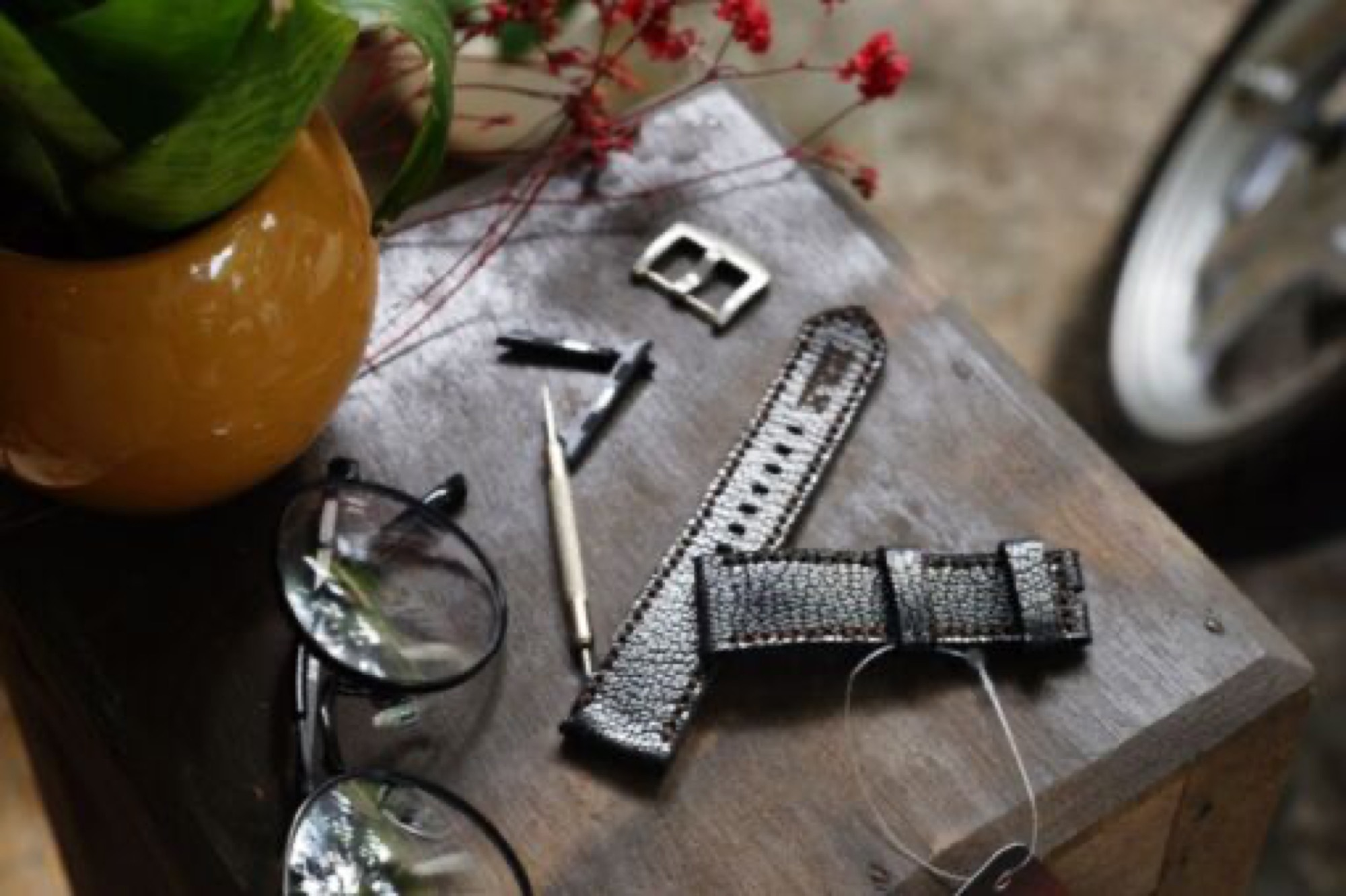 DÂY ĐỒNG HỒ DA BÒ ĐEN THÉP - RAM CLASSIC 1956 STEEL BLACK- HÀNG CHÍNH HÃNG