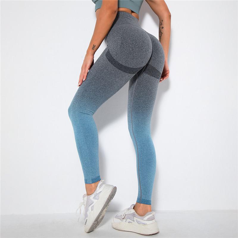 Gradient Thể Thao Scrunch Mông Quần Legging Đẩy Lên Tập Gym Quần Tập Yoga Cao Cấp Chạy Quần Không Đường May Quần Legging Tập Yoga Nữ