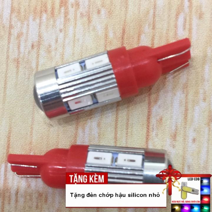 Bộ 02 đèn xi nhan AUDI 10 Led cho xe máy A229-KSL8 - Tặng kèm đèn chớp hậu silicon nhỏ