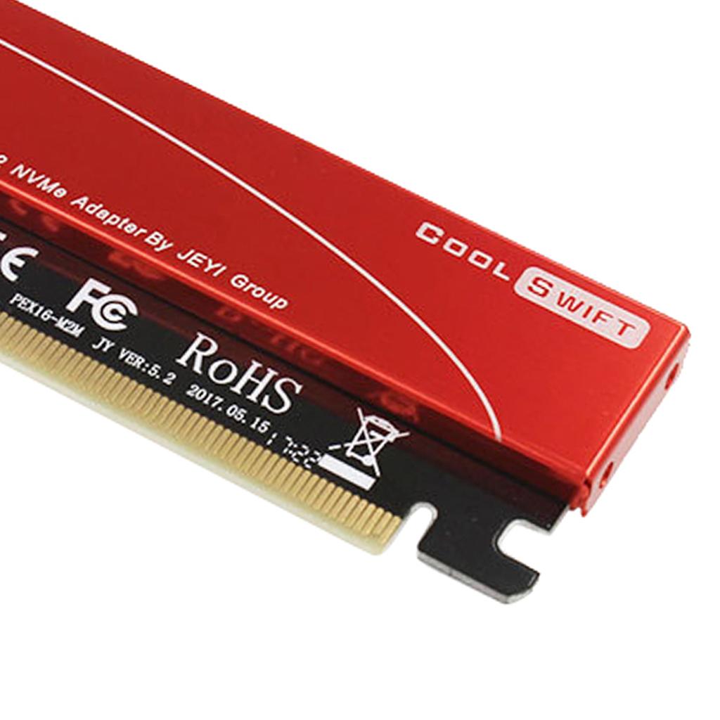 2xNVMe M.2 NGFF SSD to PCIE 3.0 X16 Adapter Expansion Card with Heat Sink Housing