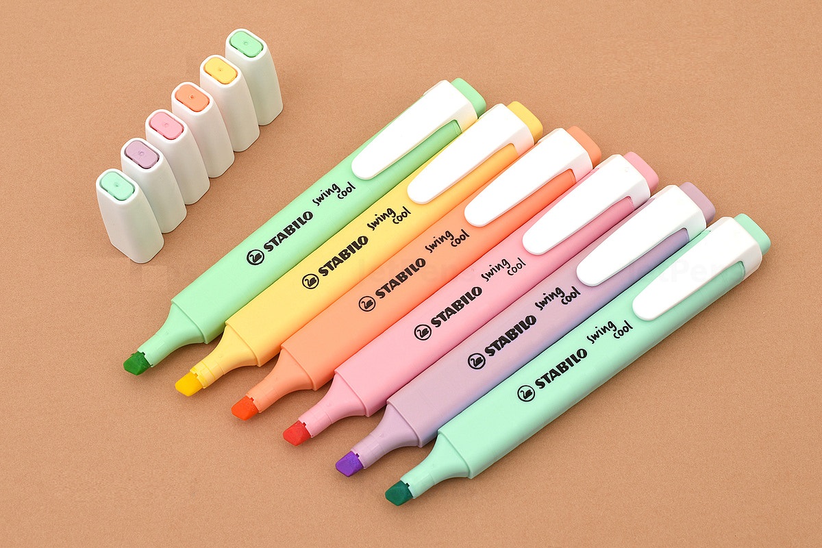 Bộ 6 bút đánh dấu Stabilo Swing Cool Highlighter - Tone màu pastel