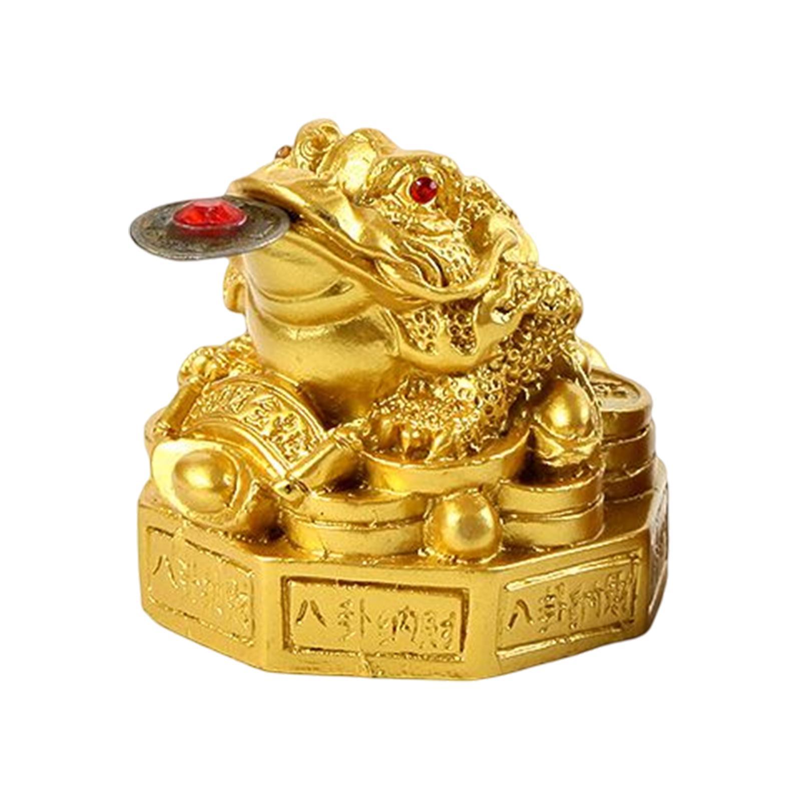 2Pcs Lucky Charm Wealth Frog Lucky Money Frogs for Tabletop Gifts Decor