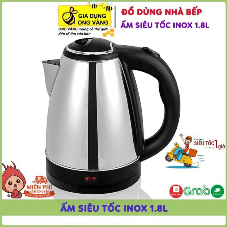 Ấm Siêu Tốc Đun Nước Electric Kettle Dung Tích 1.8 Lít - Nồi Siêu Tốc Hàng Chính Hãng sản xuất và lắp ráp tại Việt Nam