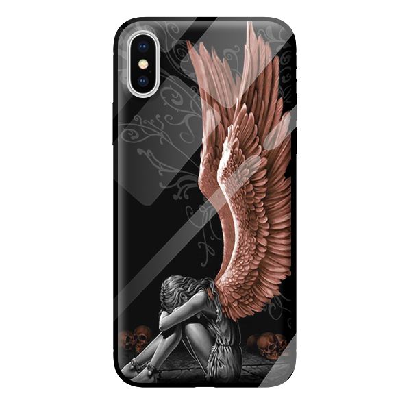 Ốp kính cường lực cho iPhone X thiên thần girl 1 - Hàng chính hãng