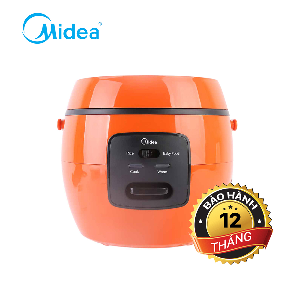 Nồi cơm điện mini MIDEA MR-CM07NB tặng kèm xửng hấp và muỗng cơm Dung tích 700ml Chống dính Nấu cơm nấu cháo Hàng Chính Hãng