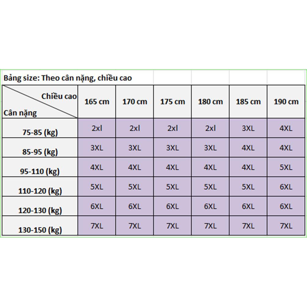 Áo Thun Nam Big Size Ngắn Tay Không Cổ Dành Cho Người Béo Người Mập, Kích Thước Lớn 3XL- 7XL (80-140kg