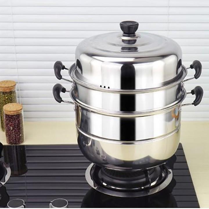 Nồi hấp 3 tầng Inox 28cm