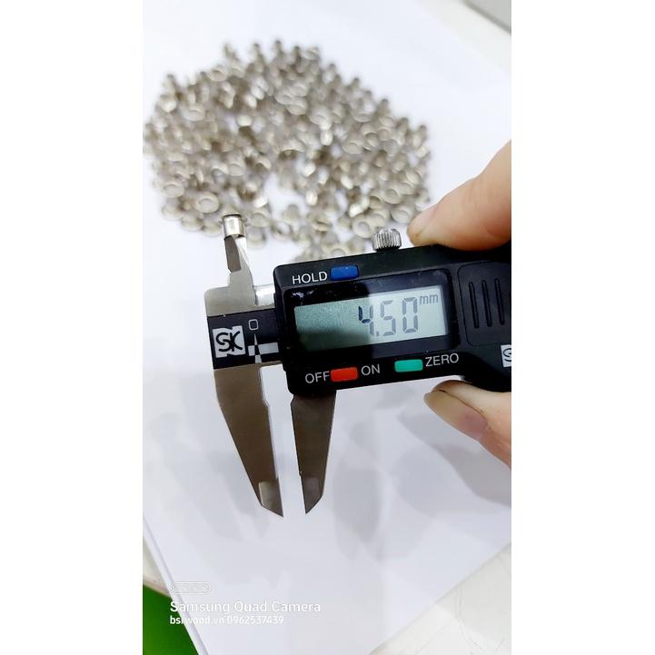 Khoen ore mắt cáo 4.5mm Bằng Thau không gỉ Màu bạc vàng đồng khói Khuy mắt cáo bấm vải, quần áo, túi xách, đồ da