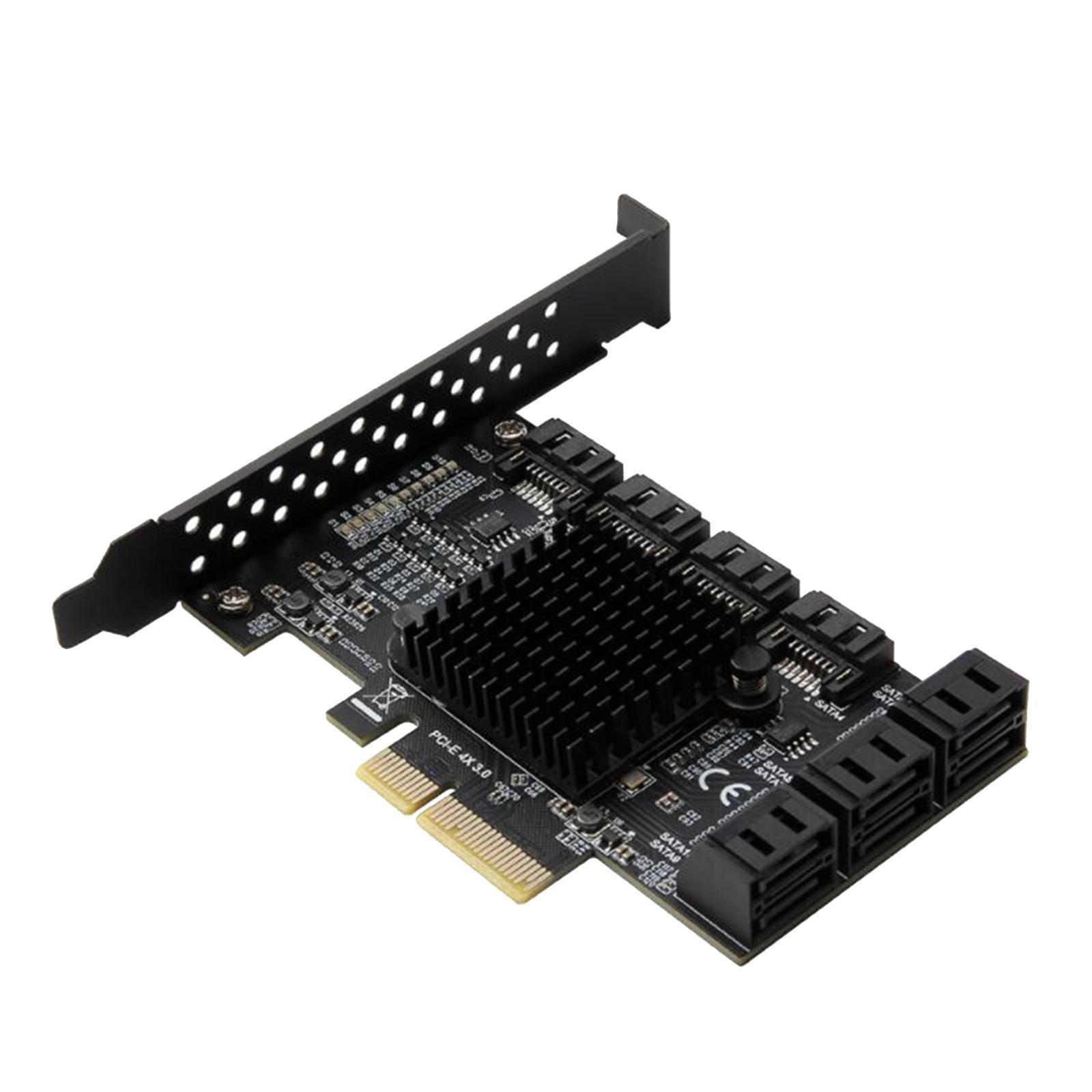 6Gbps PCIE 4X to SATA3.0 Expansion Card Converter for Windows Linux ASM1166