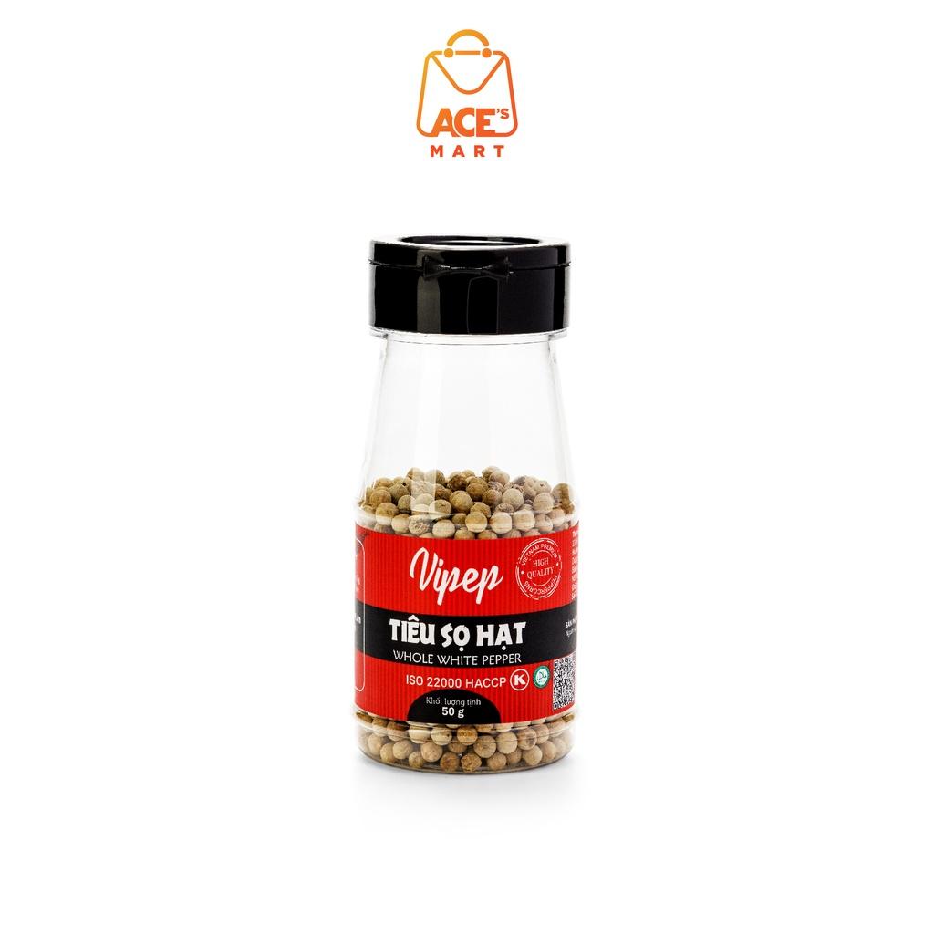 Hạt tiêu sọ trắng to Vipep 100% nguyên chất, vị thơm cay đặc trưng (50g)