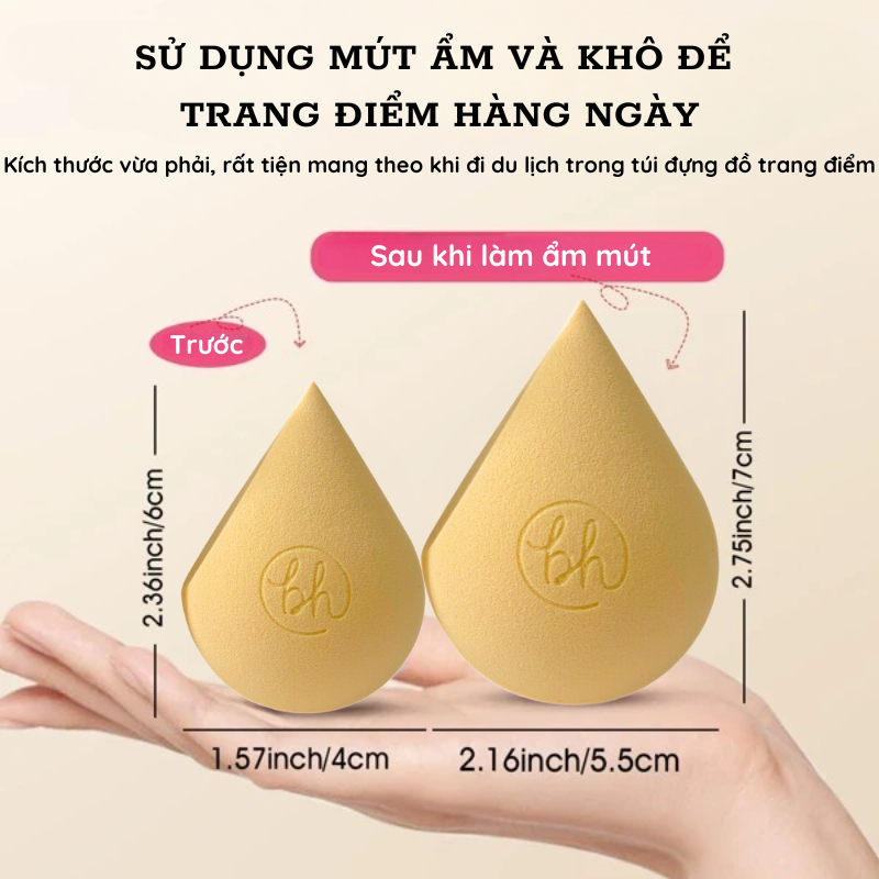 Bông mút trang điểm BH Cosmetics Foundation Sponge Nude