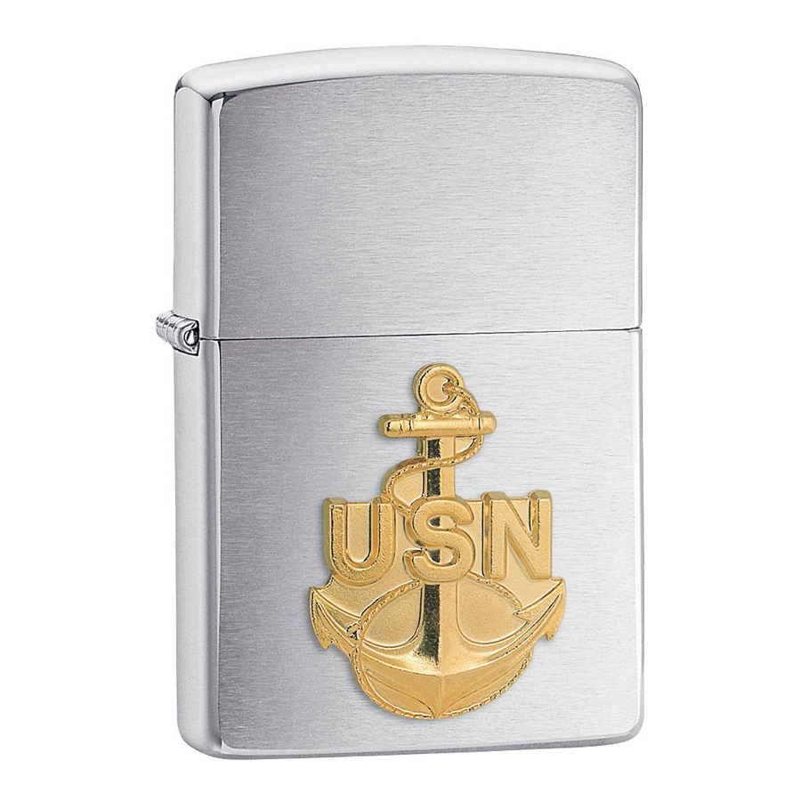 Bật Lửa Zippo 280anc Us Navy Anchor Emblem Brushed Chrome