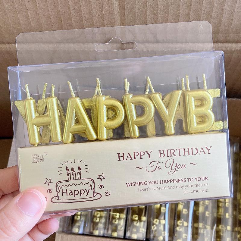 Nến cắm trang trí bánh sinh nhật Chữ Cái Happy Birthday