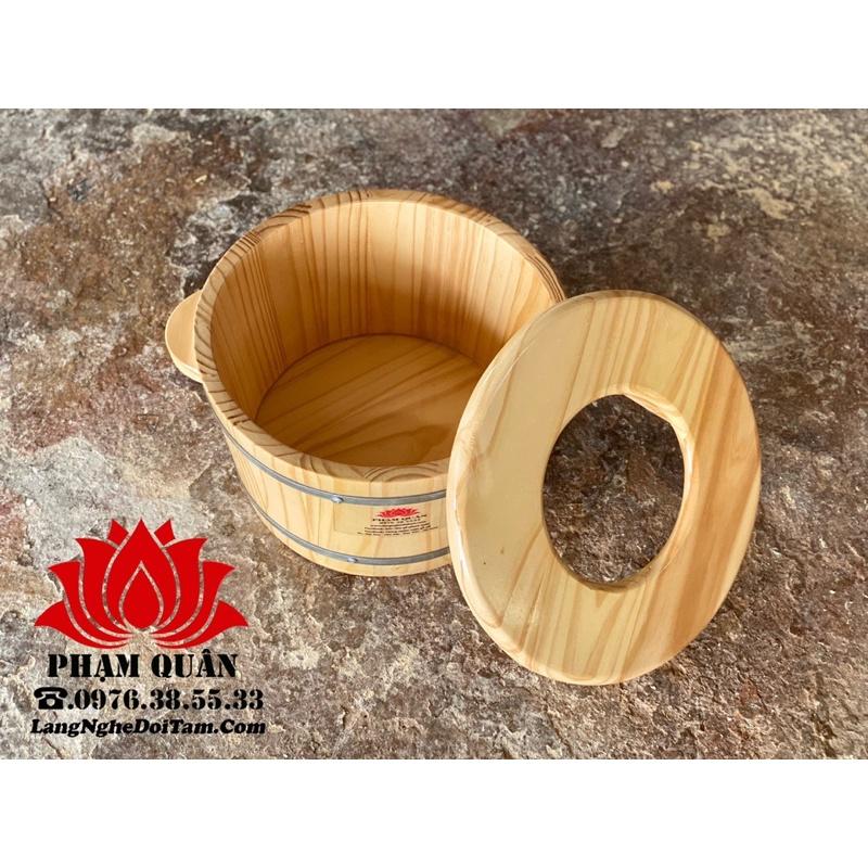 Chậu gỗ ngâm chân kết hợp xông phụ khoa gỗ thông loại 1