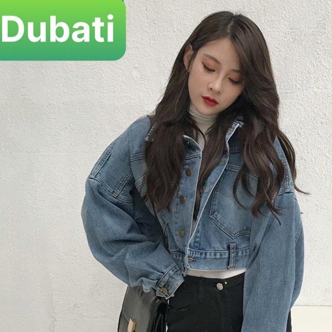 ÁO JEAN NỮ CHẤT BÒ DÀI TAY CÓ NÚT SAU CÁ TÍNH HÀN QUỐC- DUBATI FASHION