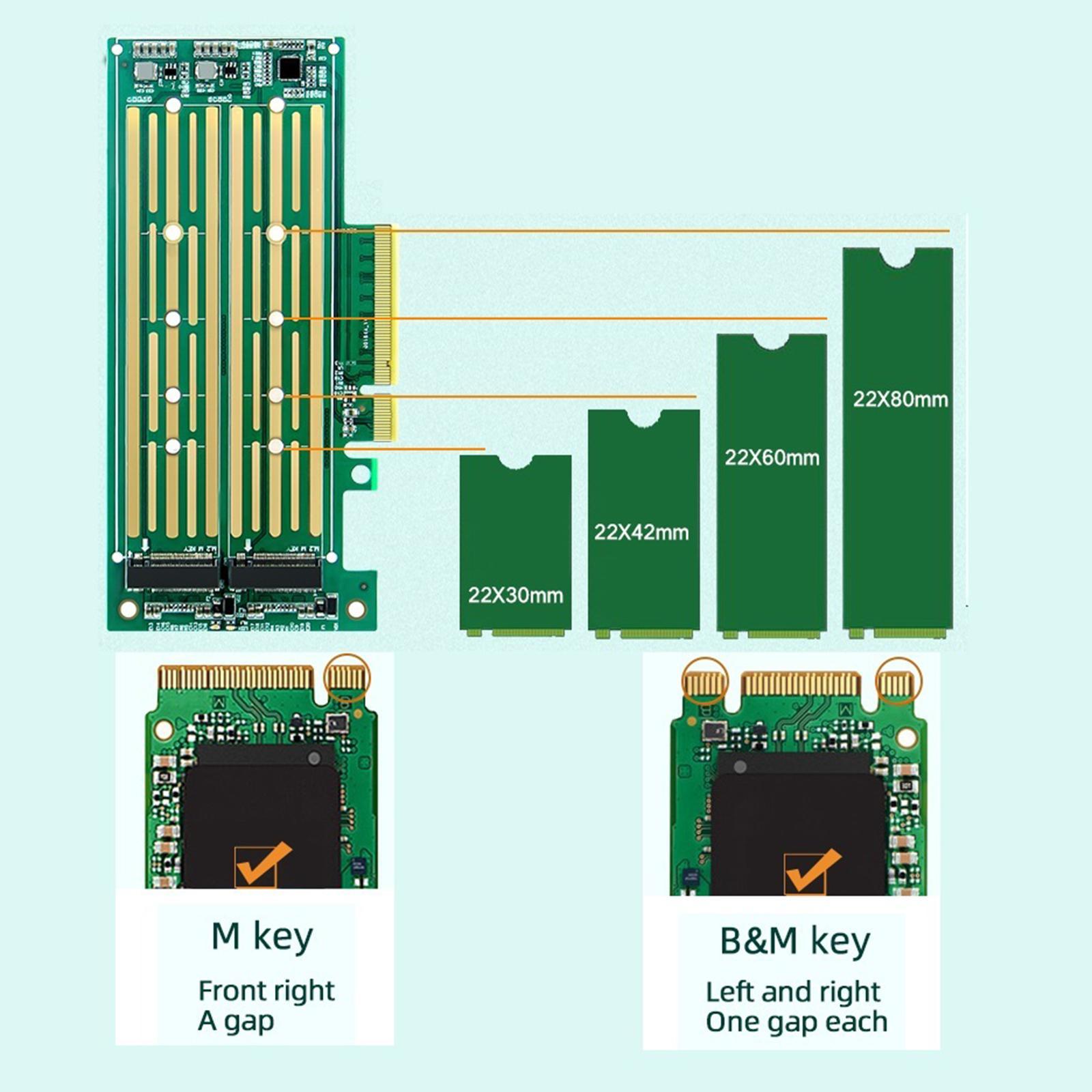 SSD Expansion Card M.2 NVMe to PCIe Adapter M Key B Key For PC M.2 SATA SSD