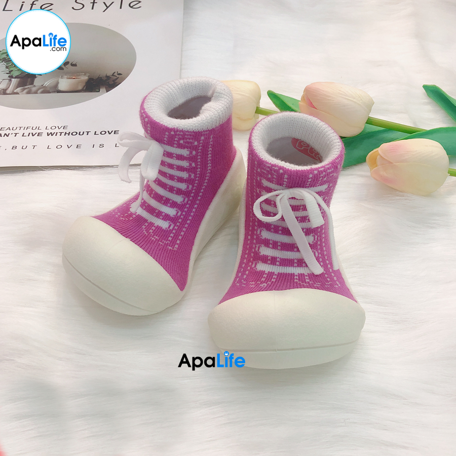 Attipas Sneaker - Tím/ AT043 - Giày tập đi cho bé trai /bé gái từ 3 - 24 tháng nhập Hàn Quốc: đế mềm, êm chân & chống trượt