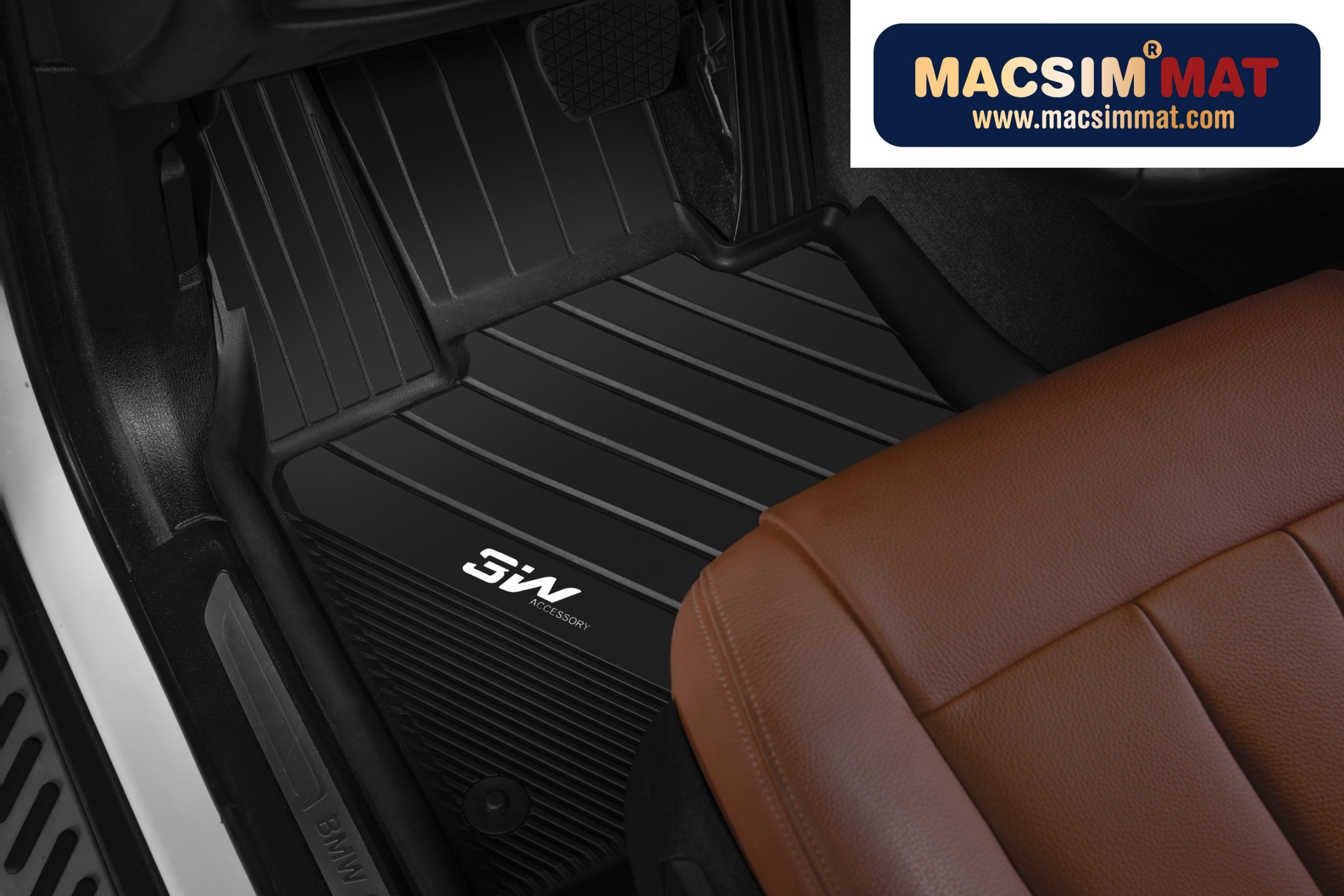 Thảm lót sàn xe ô tô dành cho BMW New 3 series 2019- nhãn hiệu Macsim 3W - chất liệu nhựa TPE đúc khuôn cao cấp - màu đen