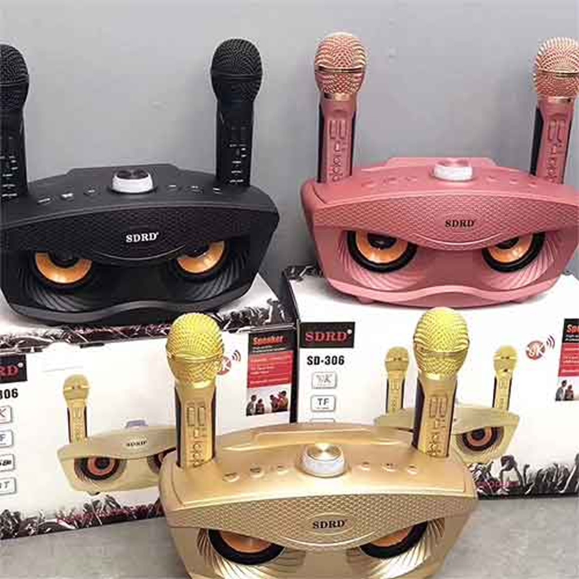 Loa karaoke Bluetooth SDRD 306, Loa bluetooth không dây - kèm 2 micro hát karaoke, âm thanh tuyệt đỉnh, chất lượng