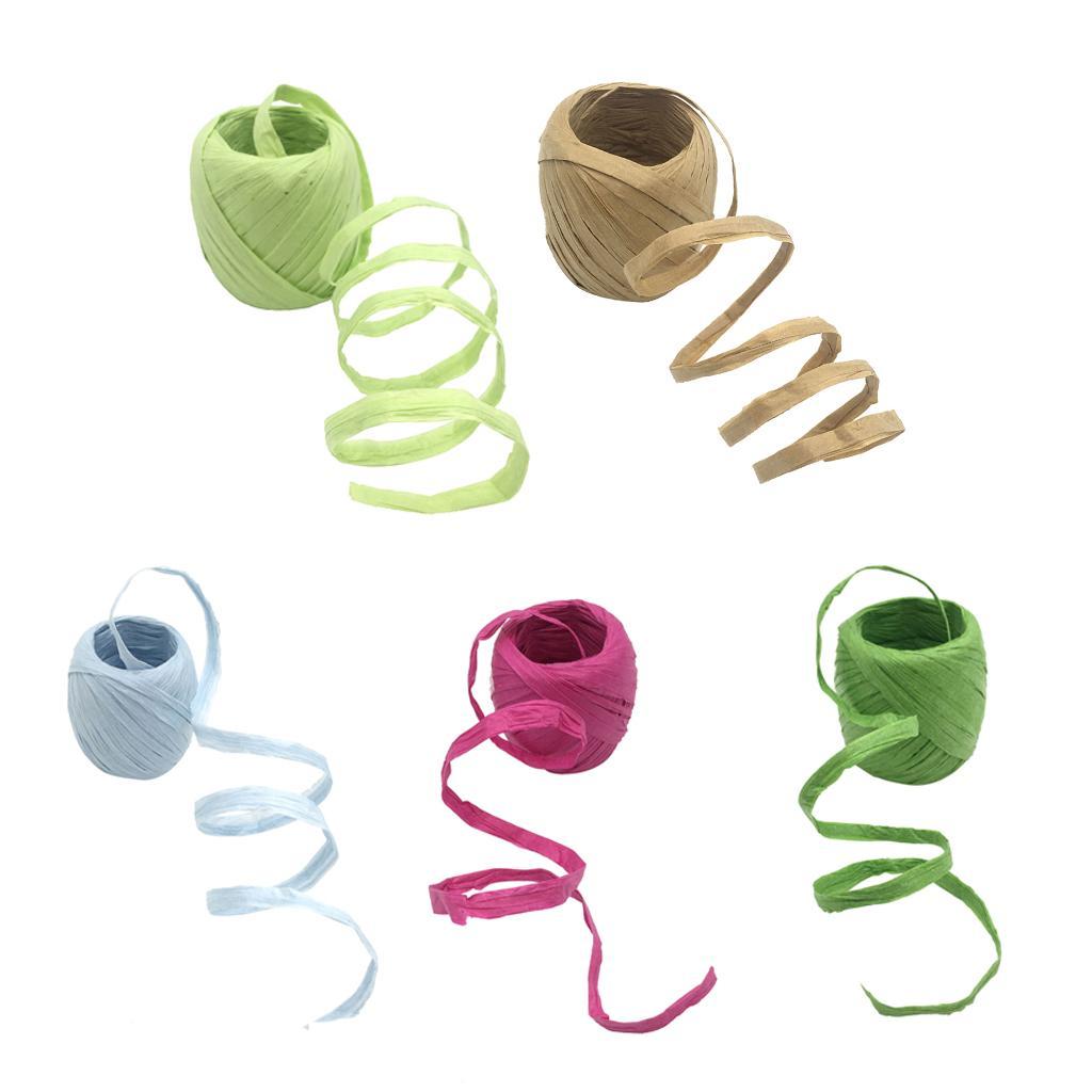 2-4pack 20m/Roll Raffia Paper Ribbon Gift Package String Scrapbooking fruit