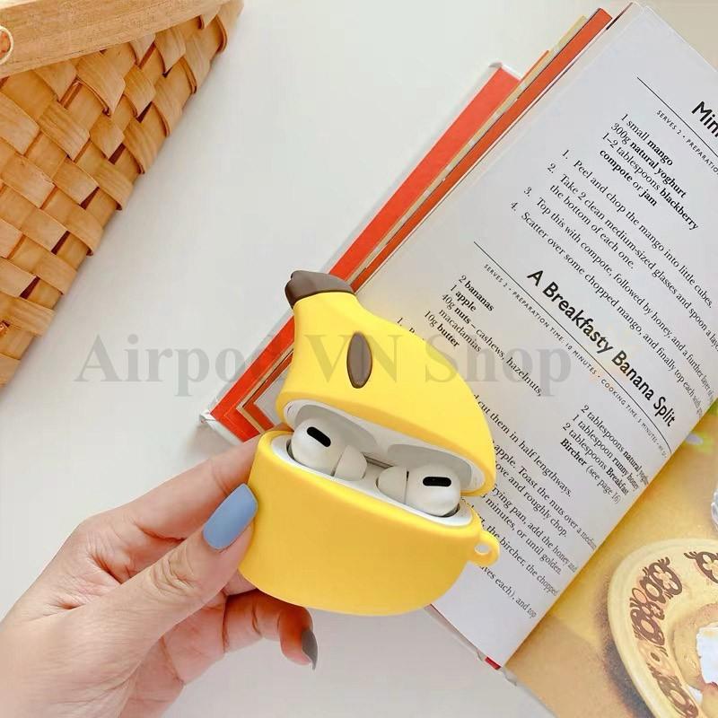 Bao Case Ốp dành cho  airpod pro trái chuối silicon 3D cao cấp