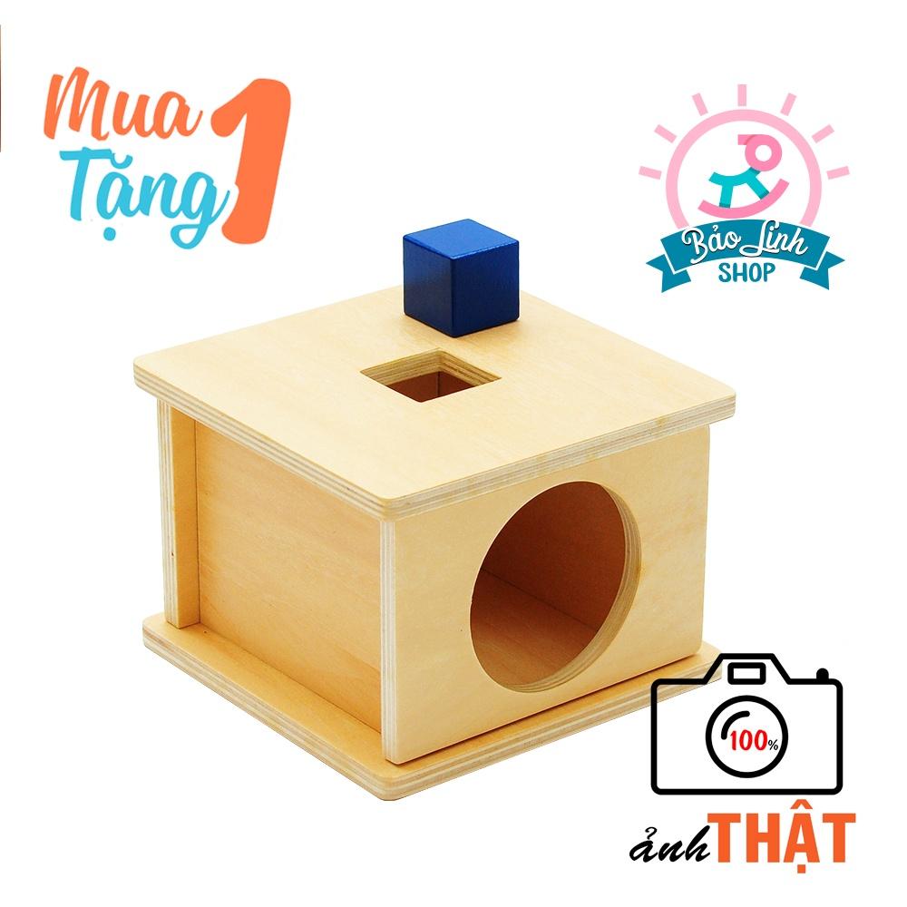 Đồ chơi cho bé 12-15 tháng tuổi - Hộp thả khối lập phương - Giáo cụ Montessori 0-3